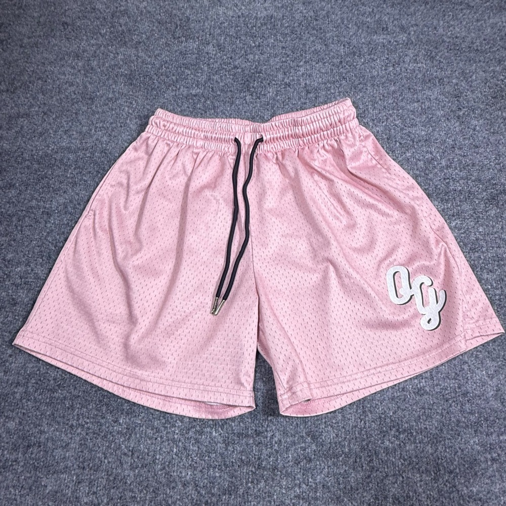 Original Grail OG Mesh Basketball Shorts Pink Mens Large Made in Hawaii OG Logo